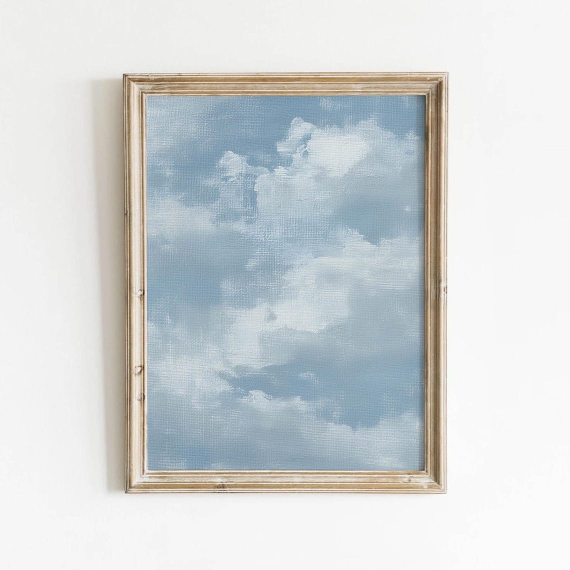 Soft Blue Clouds In Sky Minimalist Cloudscape Soothing Art Poster