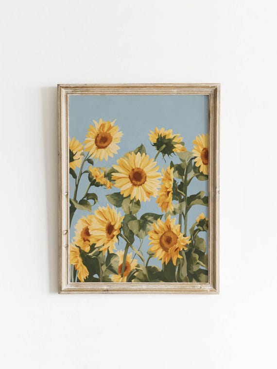 Yellow Sunflowers, Rustic Cottagecore Decor