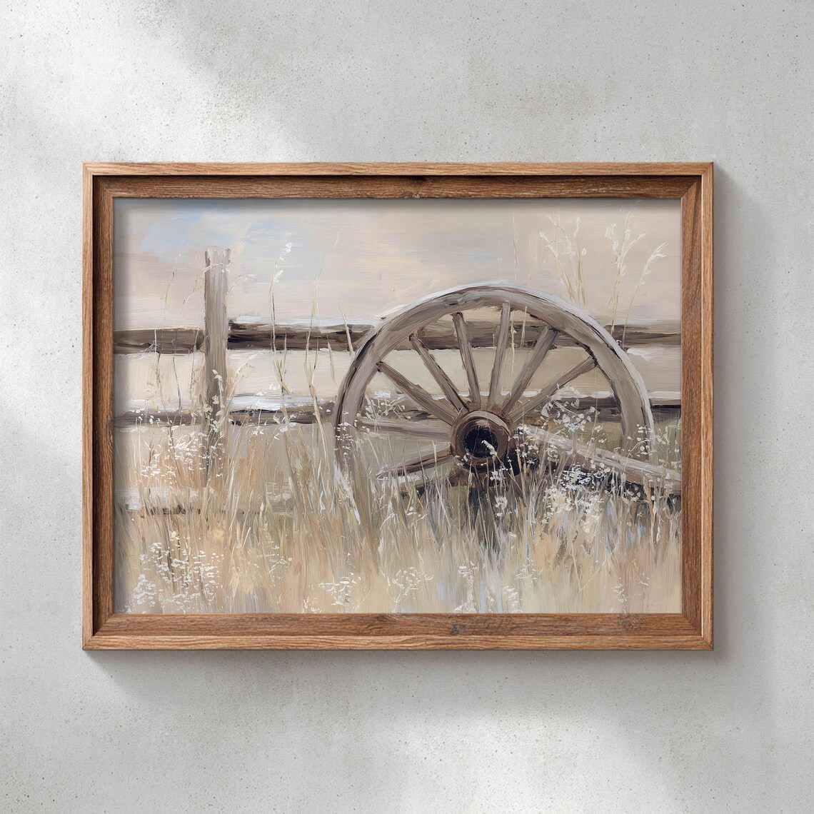 Rustic Wagon Wheel, Vintage Western Poster Print