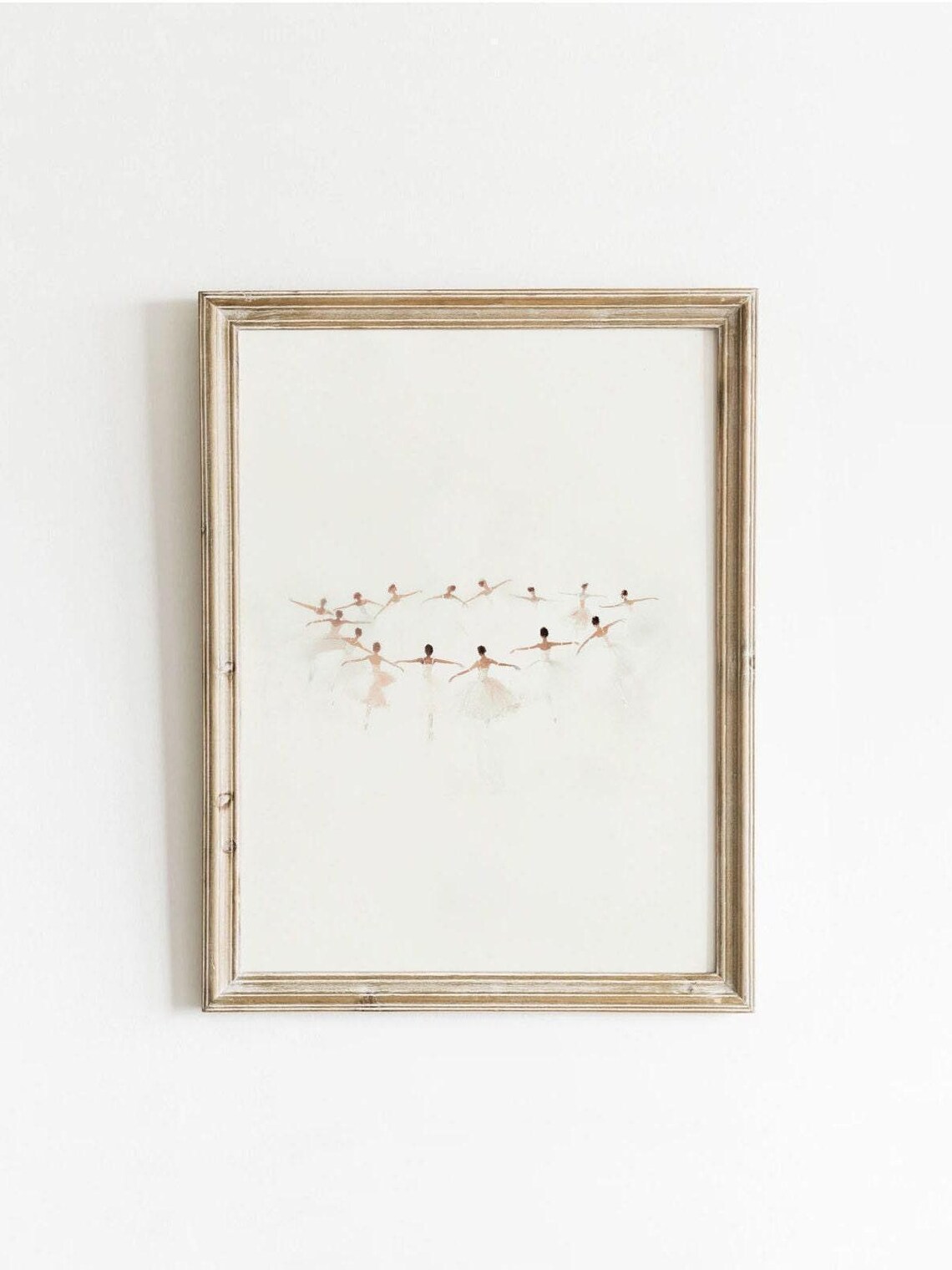 Delicate Ballerina Dancers Soft White Ballet Minimalist Watercolor Poster