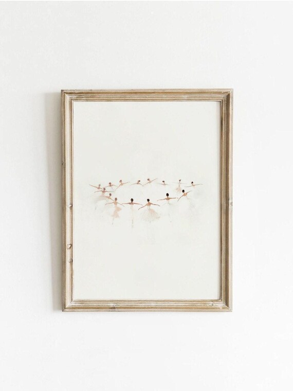 Ballet Download Ballerina White Painting Soft Feminine Girly Aesthetic Coquette Room Decor Retro Wall Art 0009av