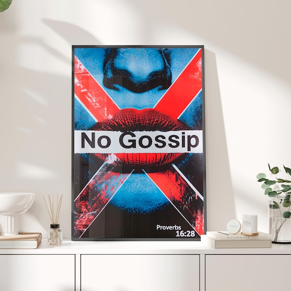 No Gossip Lips Proverbs 16 Verse Bold Christian Inspirational Art Poster