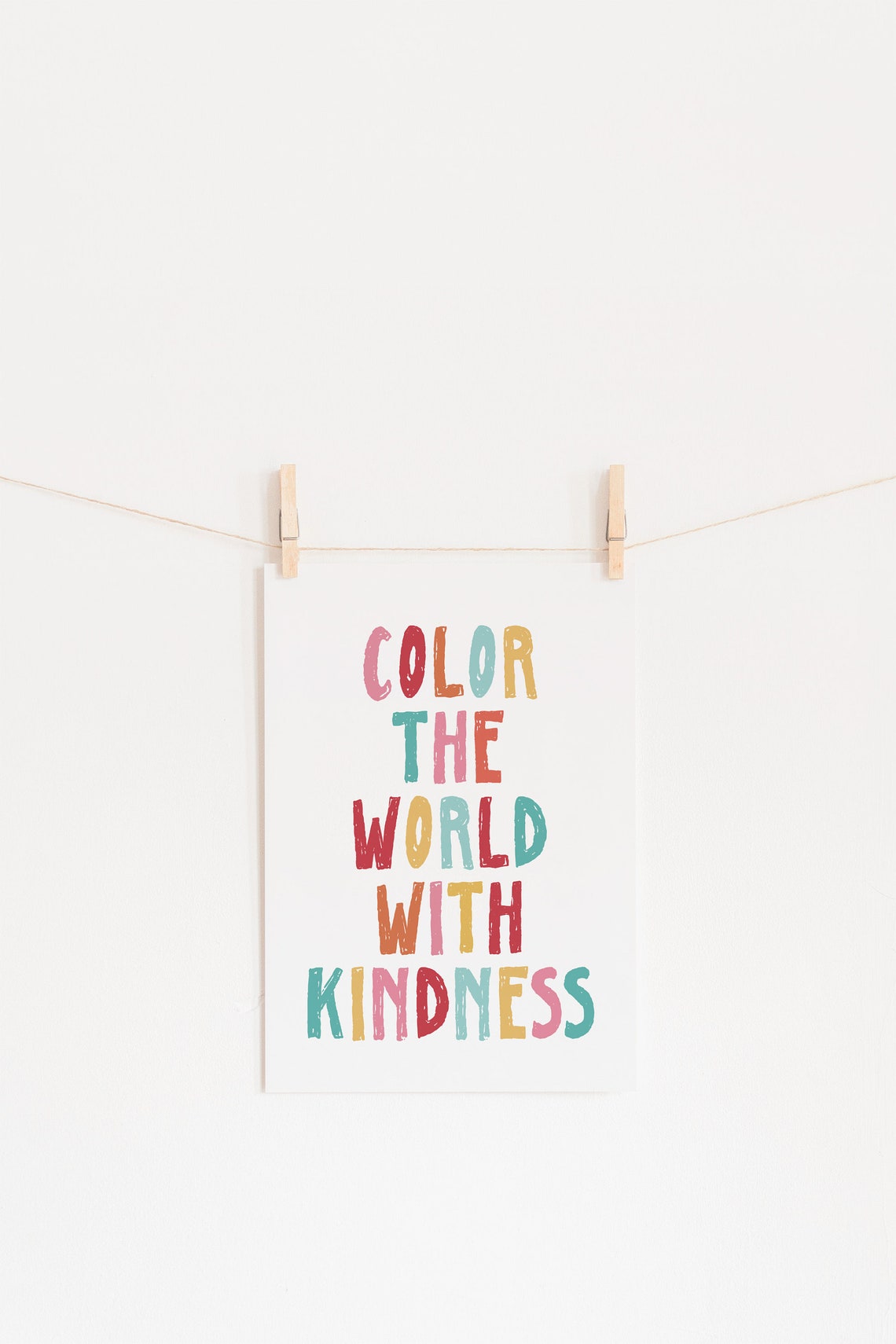 Color The World With Kindness Multicolor Kids Classroom Poster - Image 2