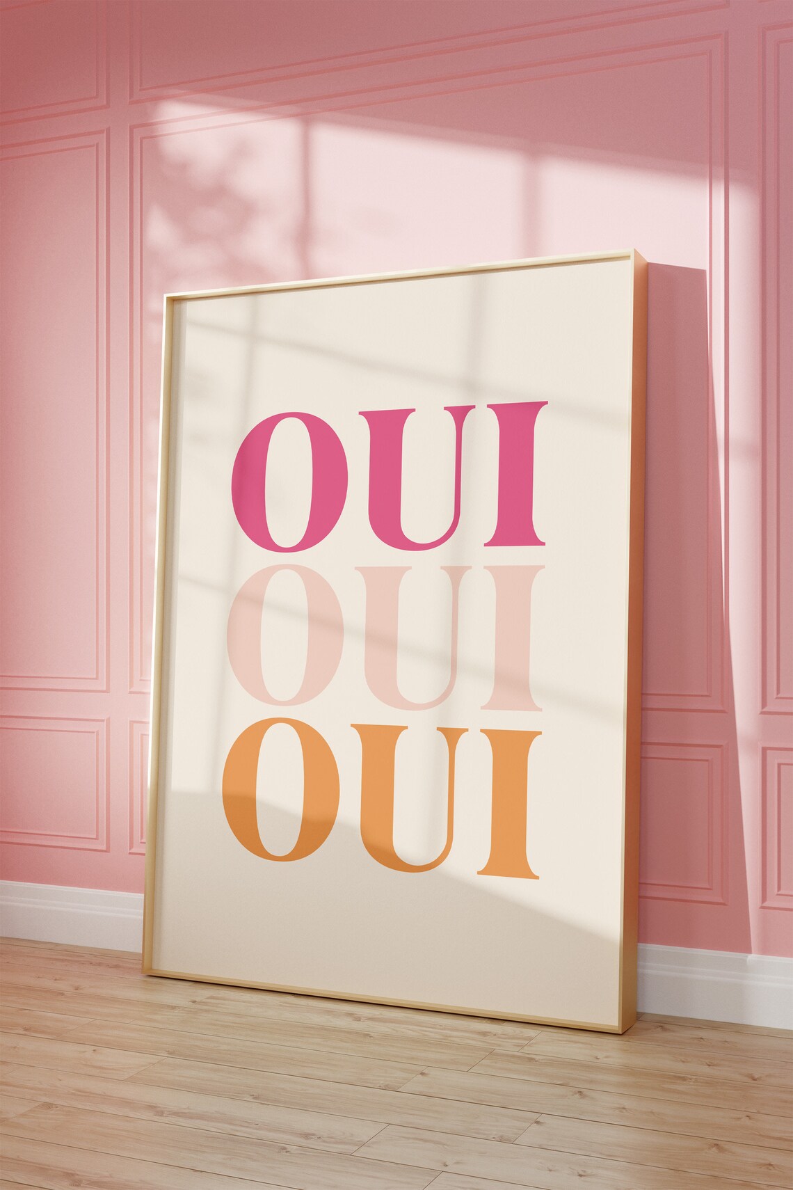 Oui Oui Oui Colorful French Typography Stacked Letter Wall Art - Image 2