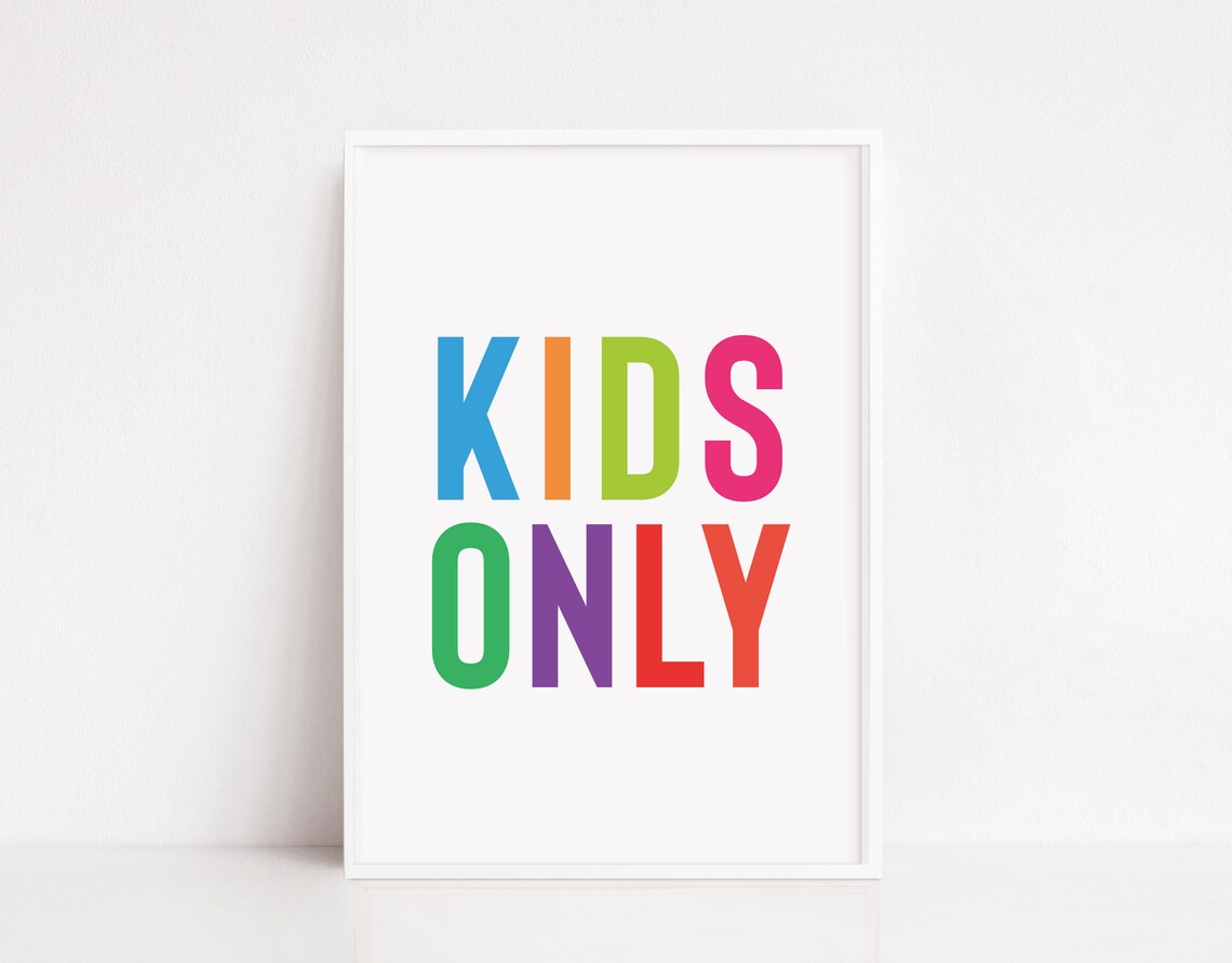 Kids Only Fun Bold Colorful Rainbow Playroom Kids Room Poster
