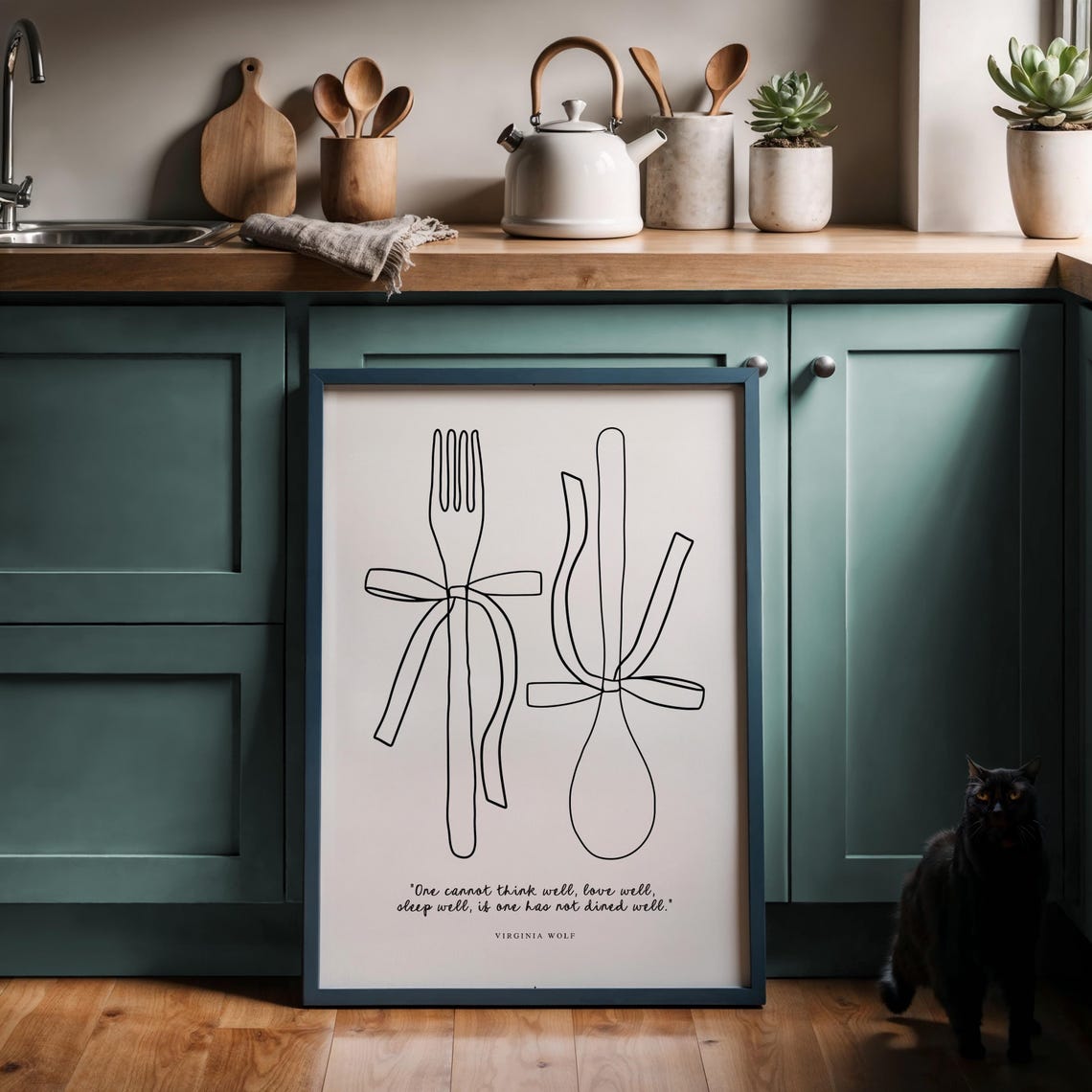 Fork And Spoon Kitchen Quote Virginia Wolf Dining Wall Art Poster