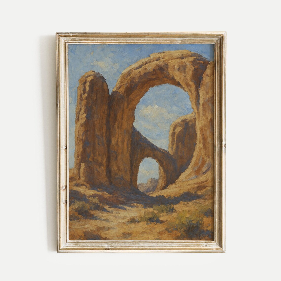 Desert Sandstone Arches Vintage Oil Painting Southwestern Nature Poster