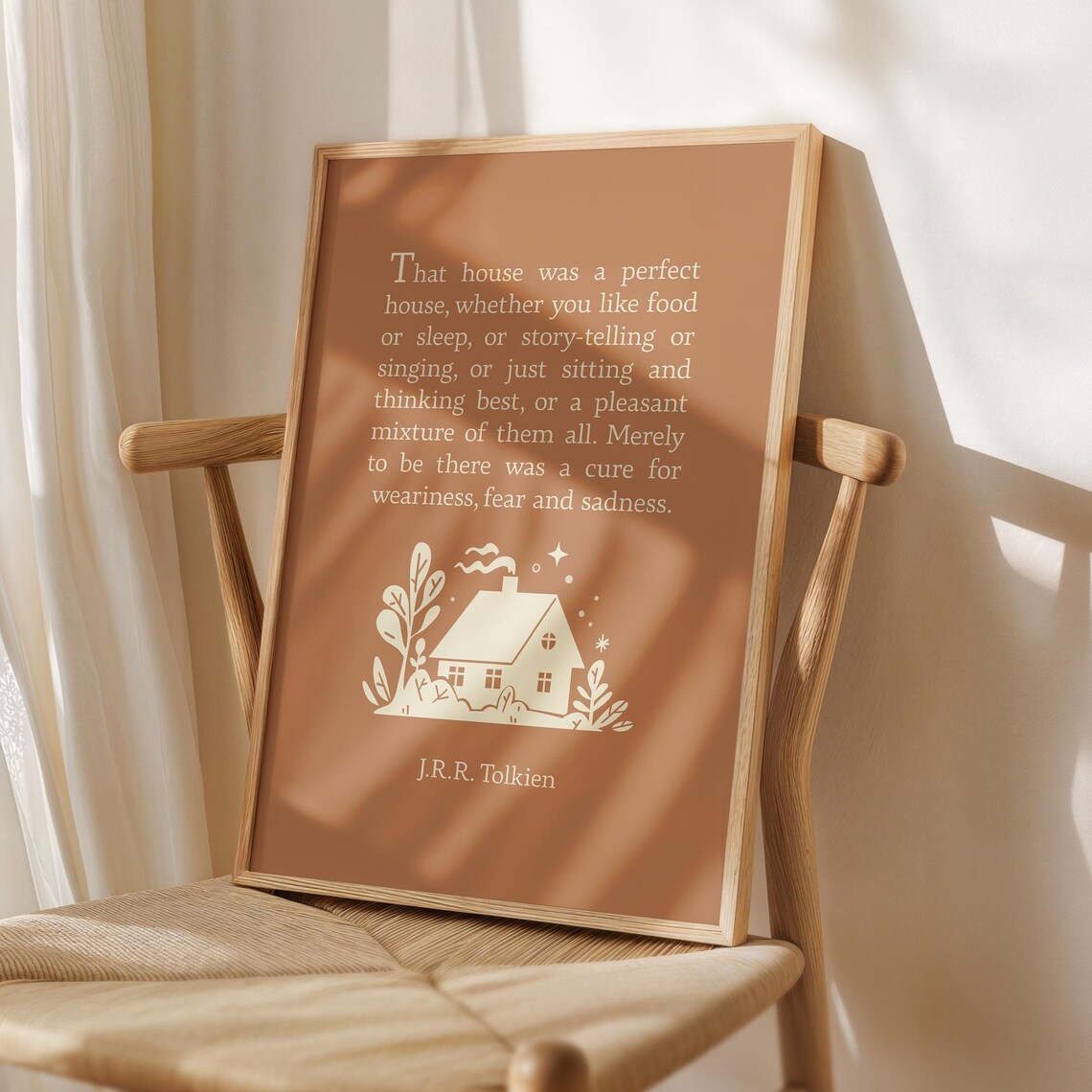JRR Tolkien Quote That House Was A Perfect House Terracotta Poster - Image 5