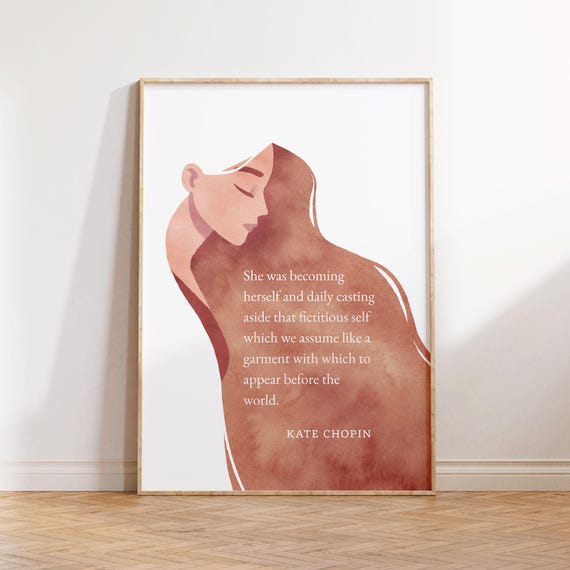 Kate Chopin Inspirational Quote Print Feminist Book Lover Gift Motivational Wall Art Terracotta Burnt Orange Home Decor The Awakening