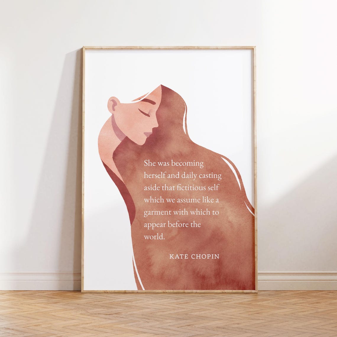 Kate Chopin Becoming Herself Terracotta Woman Silhouette Art Poster