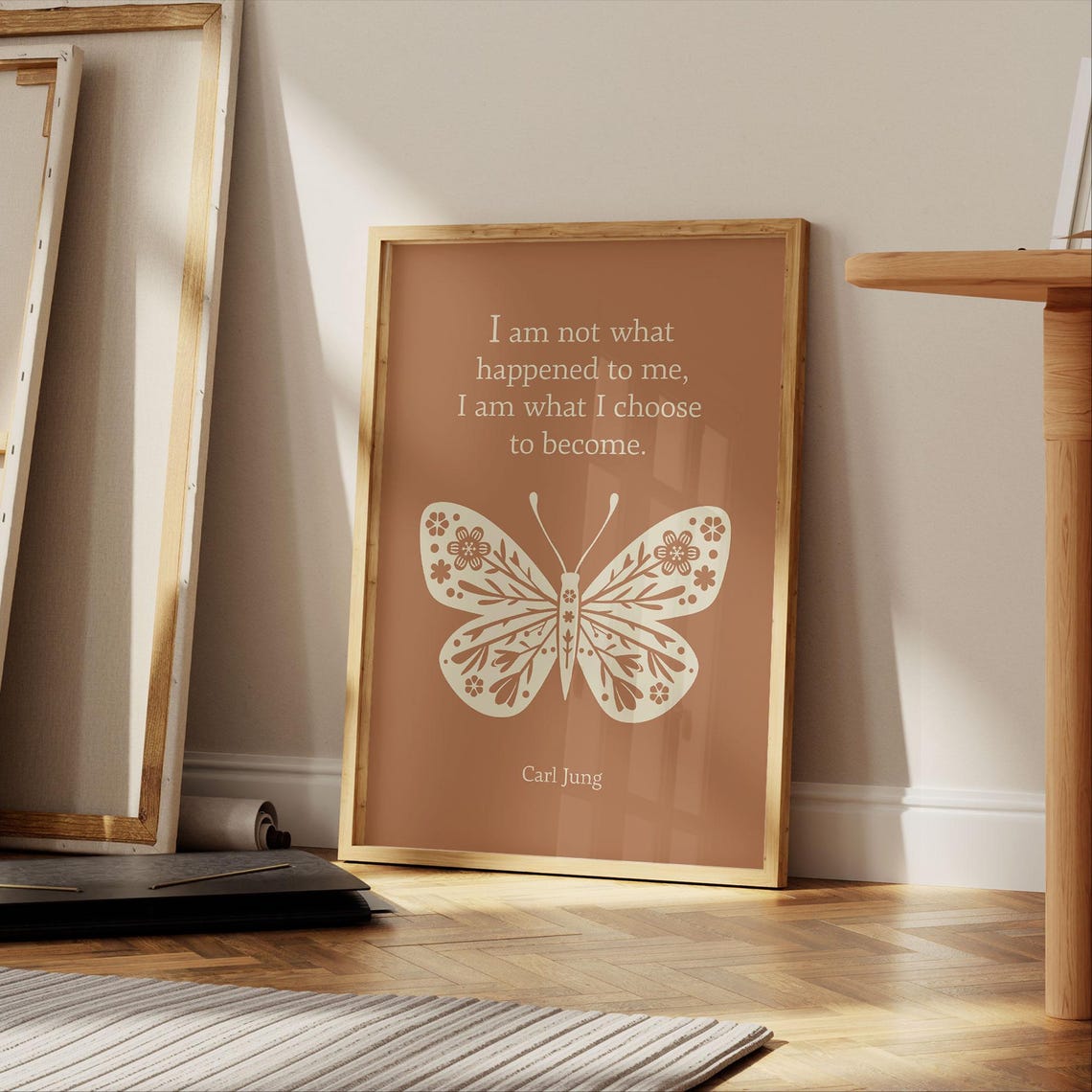 Carl Jung I Am What I Choose To Become Terracotta Butterfly Poster - Image 3