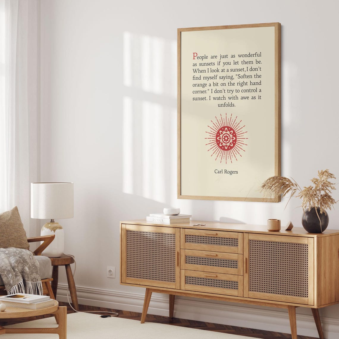 Carl Rogers Quote People Are Just As Wonderful As Sunsets Cream Poster - Image 5