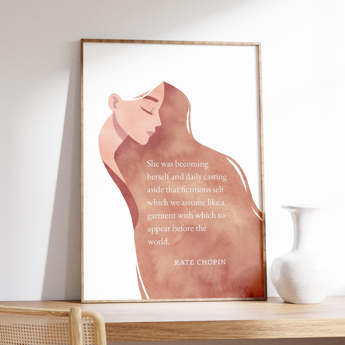 Kate Chopin Becoming Herself Terracotta Woman Silhouette Art Poster - Image 4