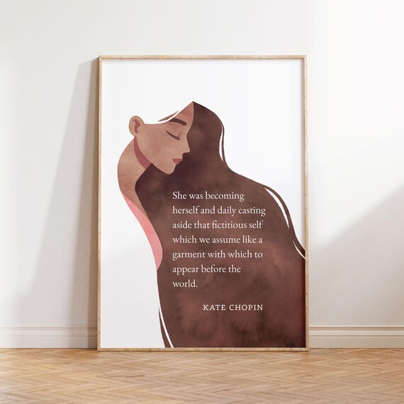 Kate Chopin Becoming Herself Quote Woman Silhouette Feminist Poster