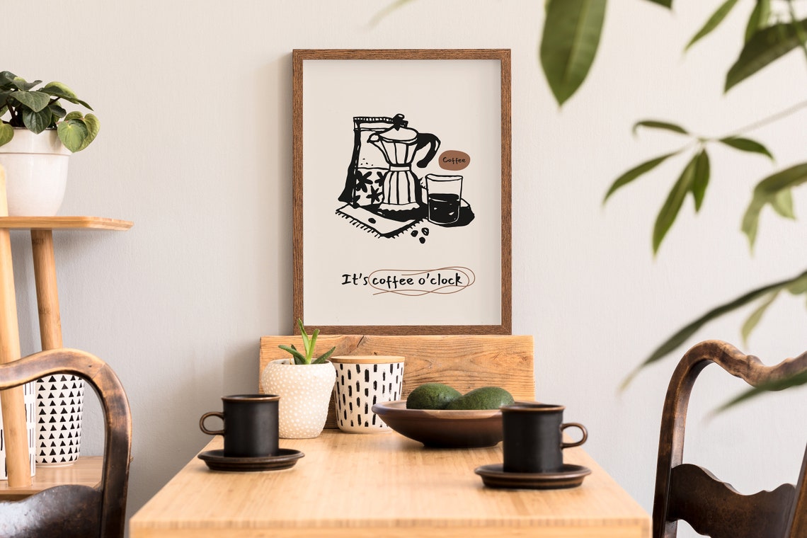 Coffee Poster Coffee Bar Wall Art Bar Cart Print Aesthetic Coffee Bar Decor Funny Kitchen Decor Coffee Art Print - Image 2