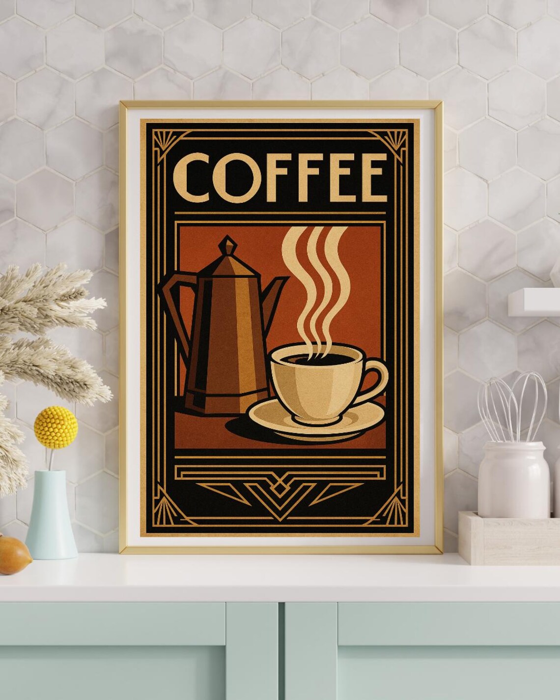 Coffee 1920s Retro Art Print