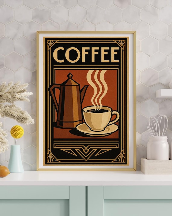 Coffee 1920s Retro Art Print