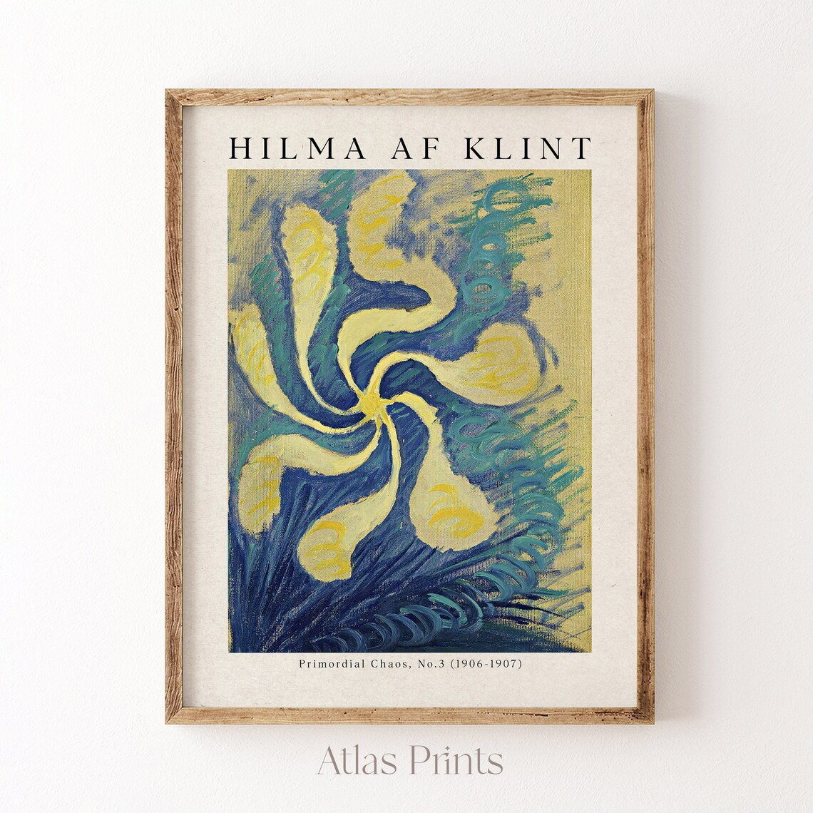Hilma Af Klint Primordial Chaos No 3 Swirl Abstract Blue Yellow Poster