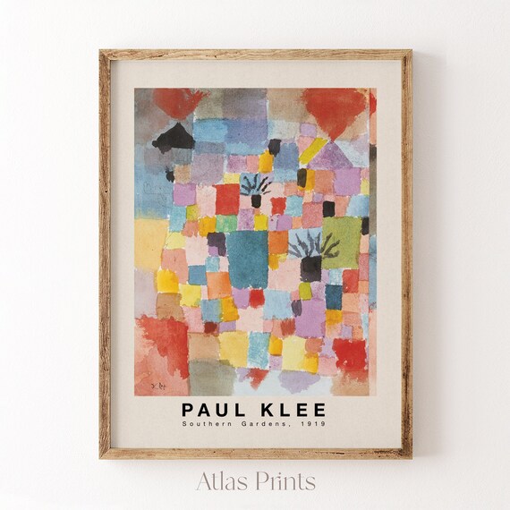 Paul Klee Print Abstract Colorful Painting Midcentury Modern Wall Art Geometric Bedroom Decor