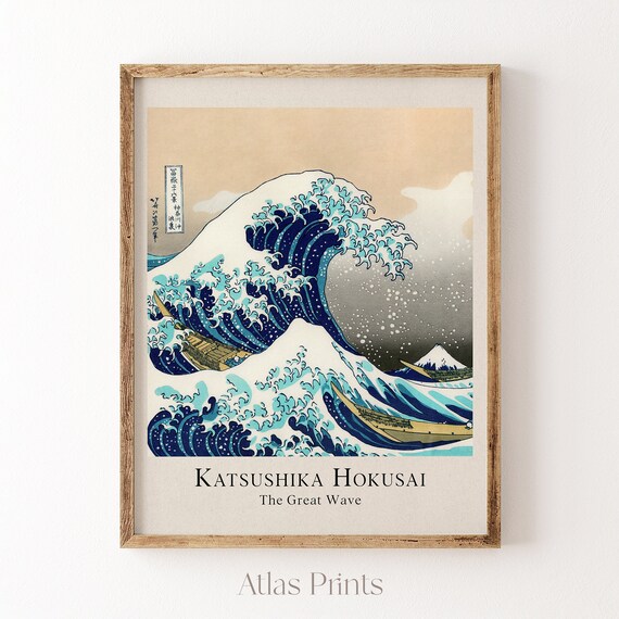 Hokusai Great Wave Painting Katsushika Hokusai Print Japanese Woodblock Poster Vintage Asian Wall Art