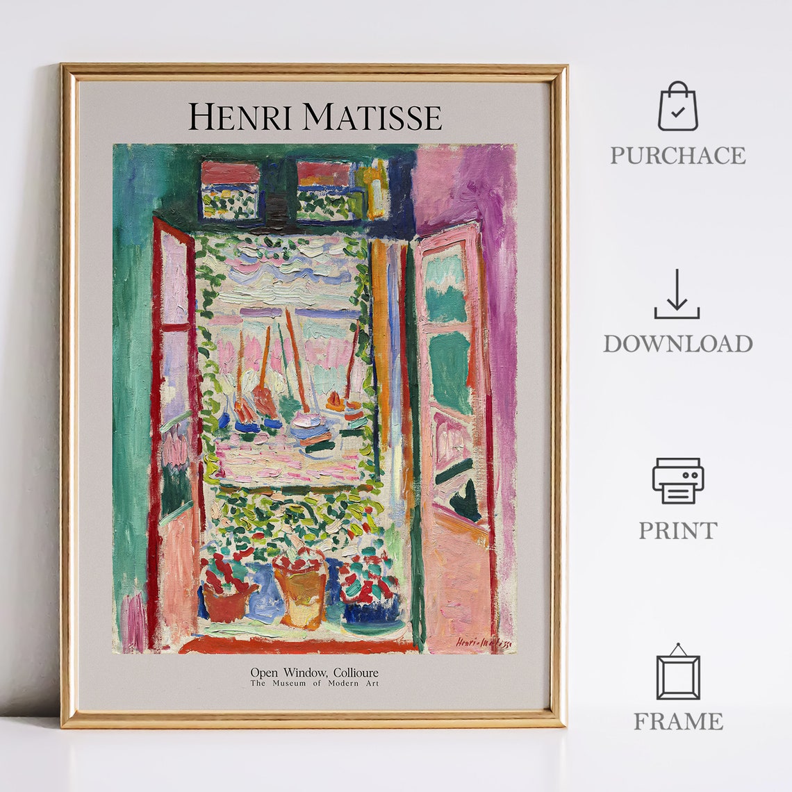 Henri Matisse Open Window Collioure Colorful Modern Art Museum Poster - Image 2