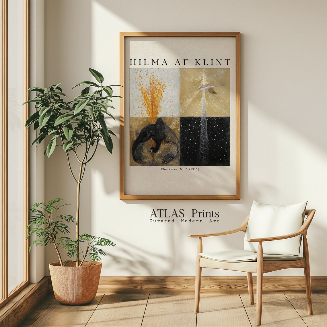 Hilma af Klint The Swan No 5 1915 Black Swan Quartet Mystical Poster - Image 3
