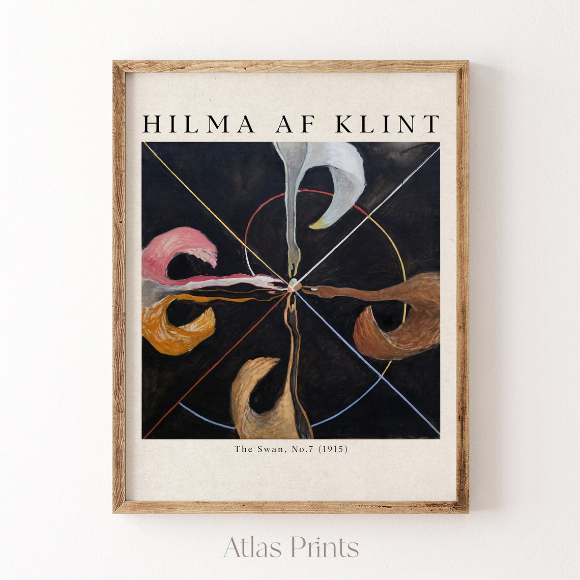 Hilma af Klint The Swan No 7 Dark Swans Meeting Modern Art Poster