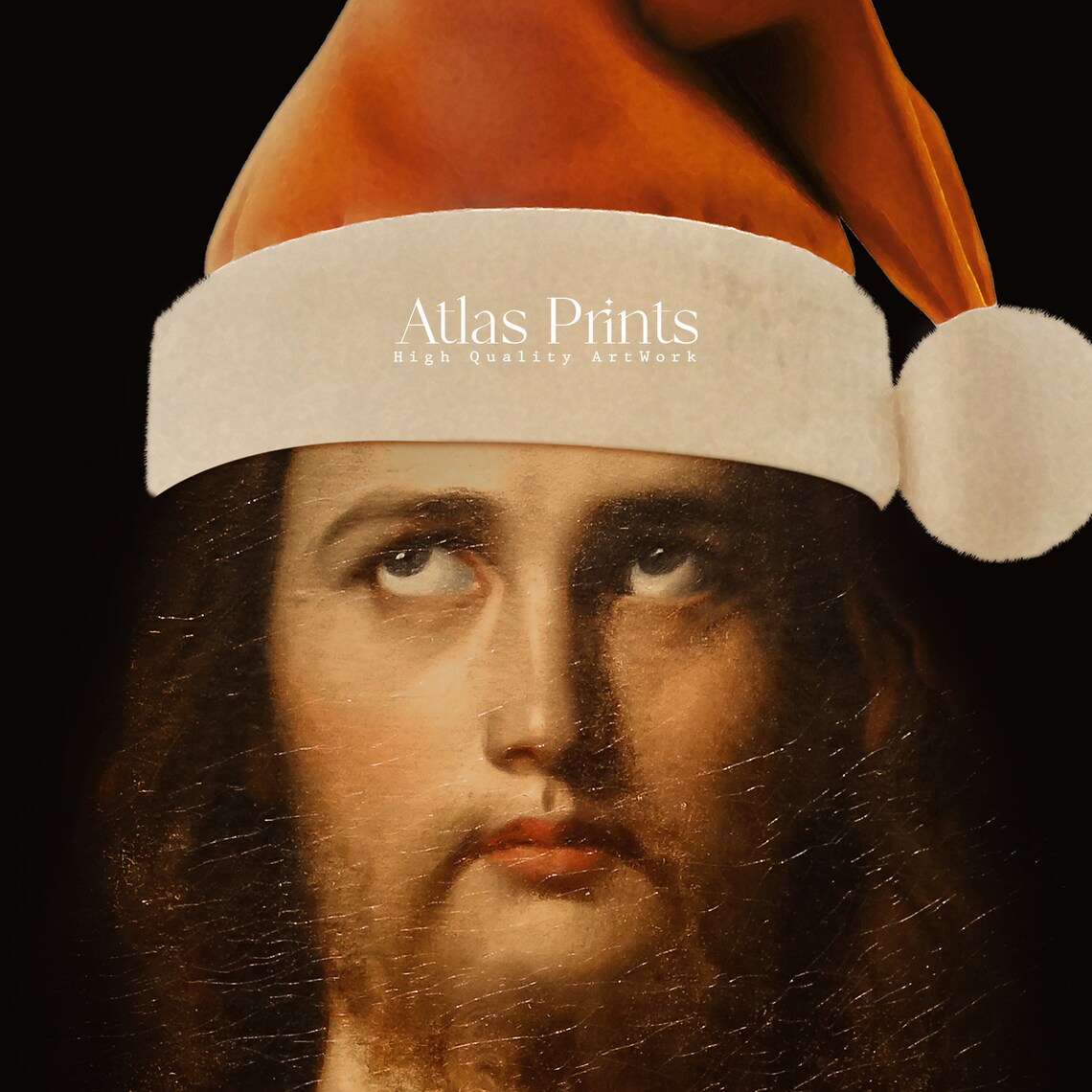 Its My Birthday Jesus Santa Hat Cheeky Funny Christmas Parody Poster - Image 3