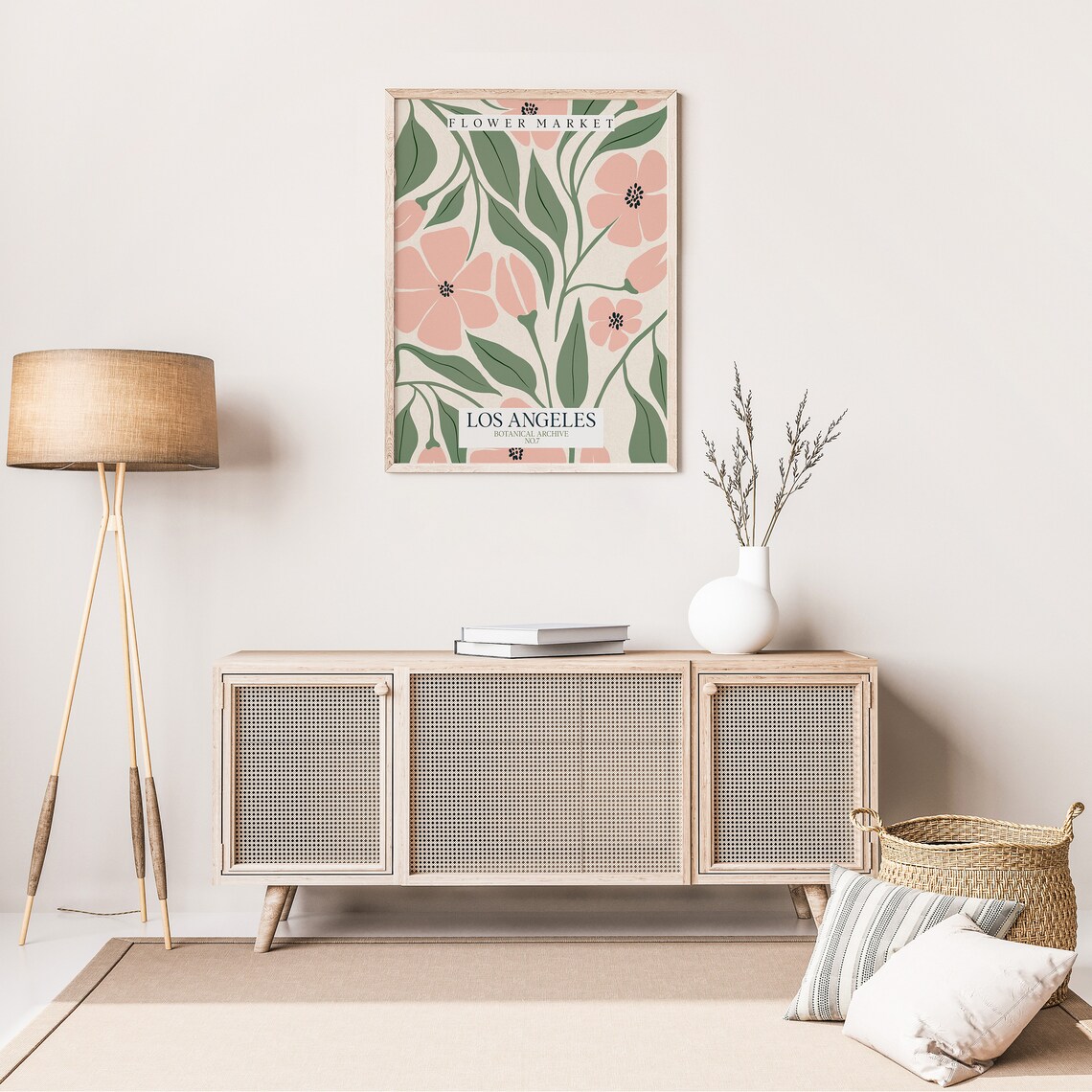 Flower Market Print Los Angeles Flower Market Poster Los Angeles Wall Art Floral Bedroom Wall Decor - Image 4