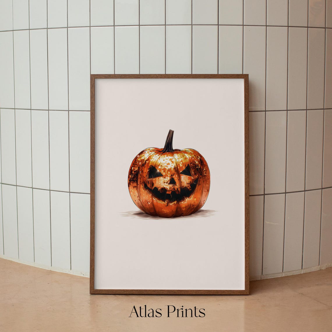 Disco Ball Jack O Lantern Glittery Pumpkin Halloween Party Poster - Image 2