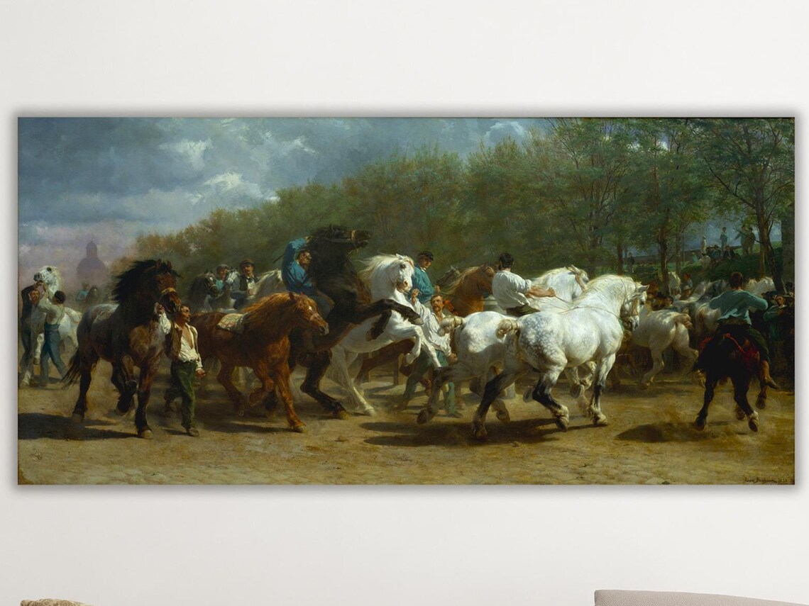 Rosa Bonheur The Horse Fair Galloping Horses Handlers Classic Art Poster