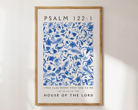 Vintage Psalm 122 Christian Poster Floral Wall Art Bible Verse Wall Art Room Decor Aesthetic Christian Merch