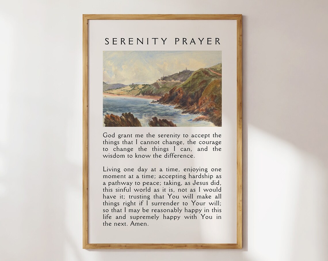 Christian Serenity Prayer Landscape Poster Print