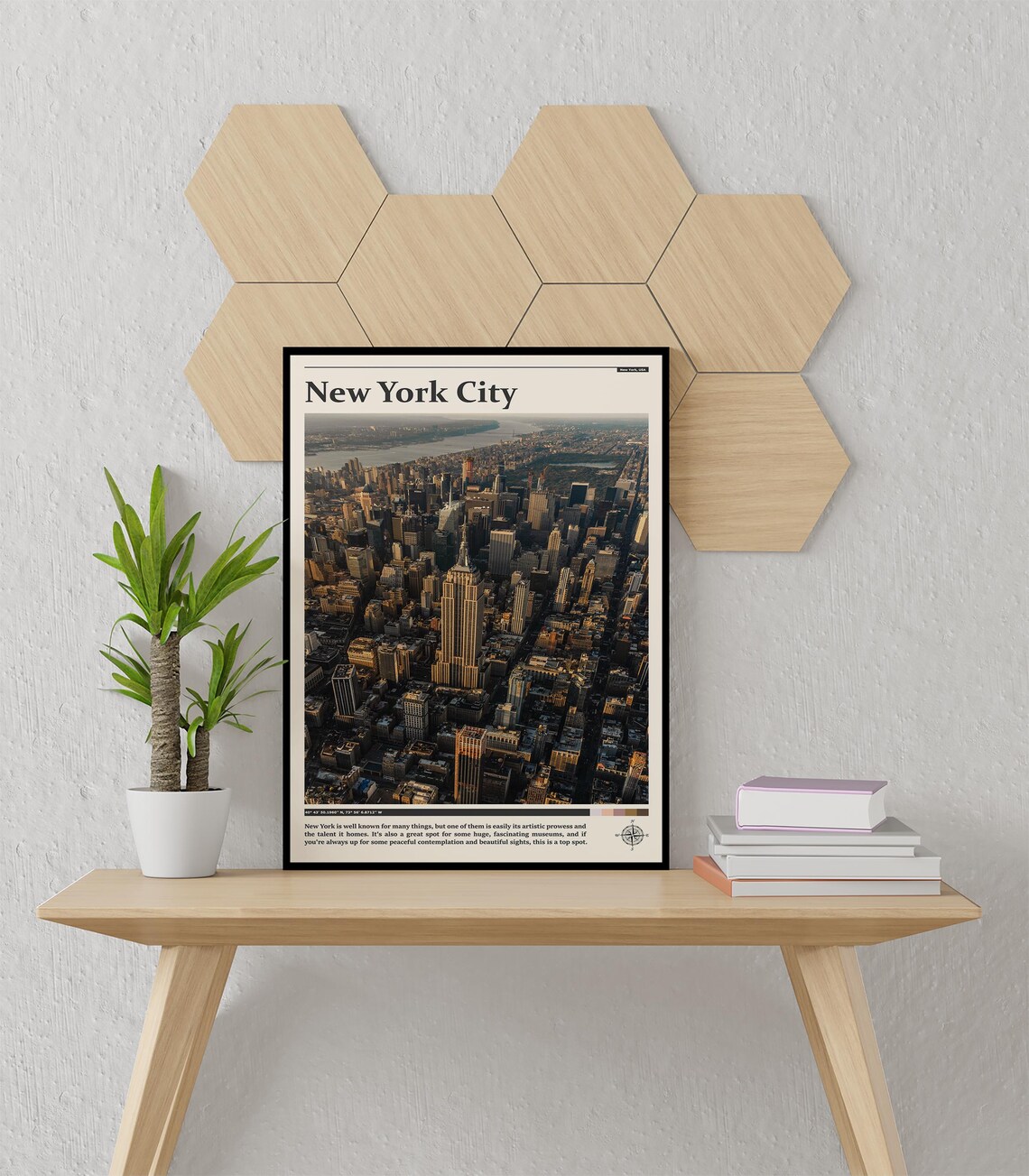 New York City Manhattan Aerial Skyline Empire State Building Poster - Image 3