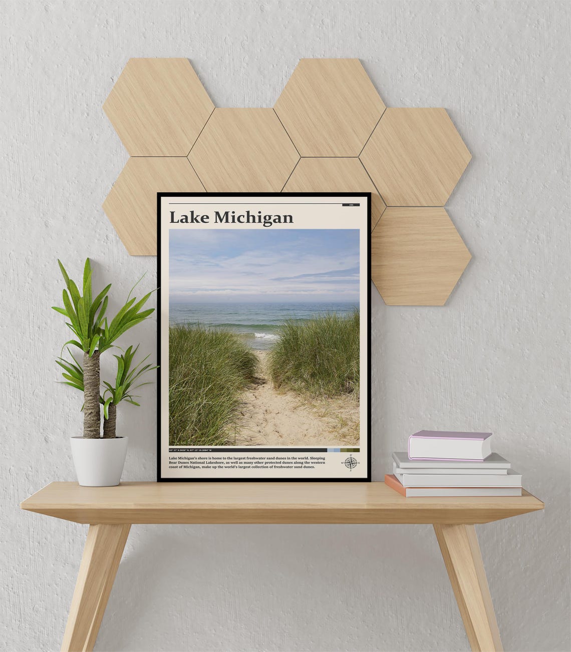 Travel Photography Lake Michigan Print Lake Michigan Wall Art Lake Michigan Poster Lake Michigan Photo Lake Michigan Decor - Image 3