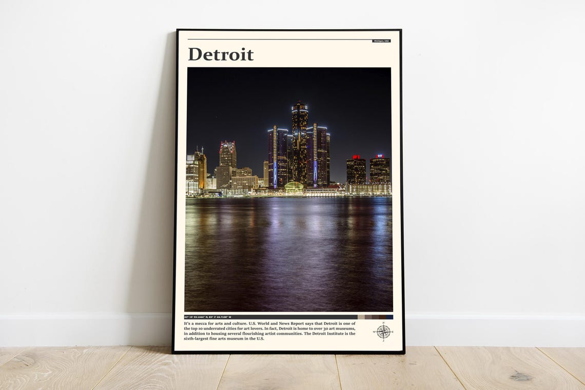 Travel Photography Detroit Print Detroit Wall Art Detroit Poster Detroit Photo Detroit Poster Print Michigan Detroit Wall Decor
