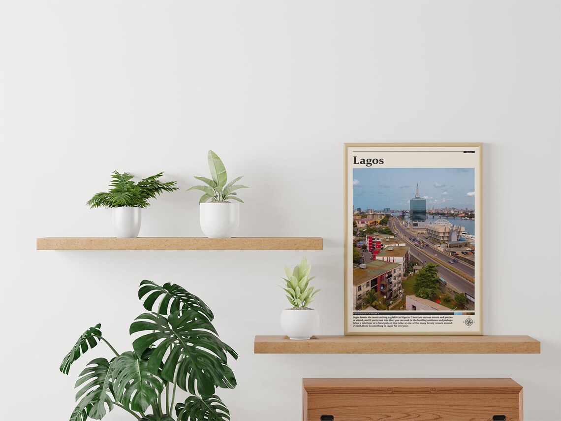 Lagos Nigeria Aerial City Skyline Lagoon Africa Urban Travel Poster - Image 3
