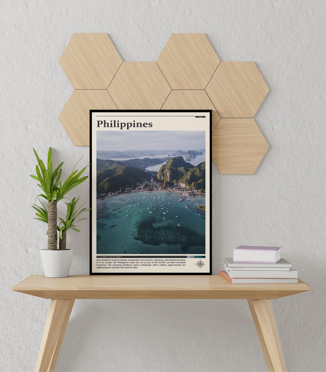 Philippines El Nido Palawan Turquoise Bay Aerial Islands Poster - Image 3