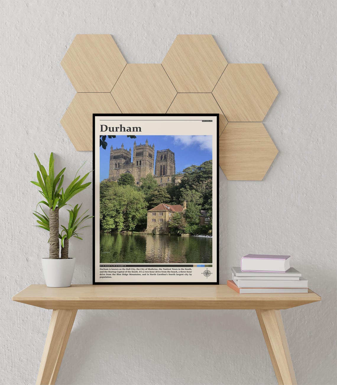 Durham Cathedral England Historic Landmark River View Travel Poster - Image 3