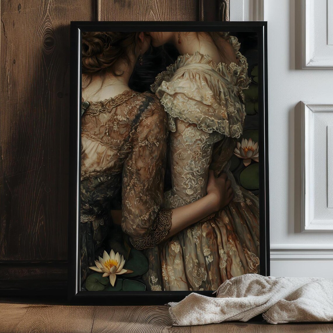 Girlfriends Dark Academia Gothic Lake Art Print - Image 4