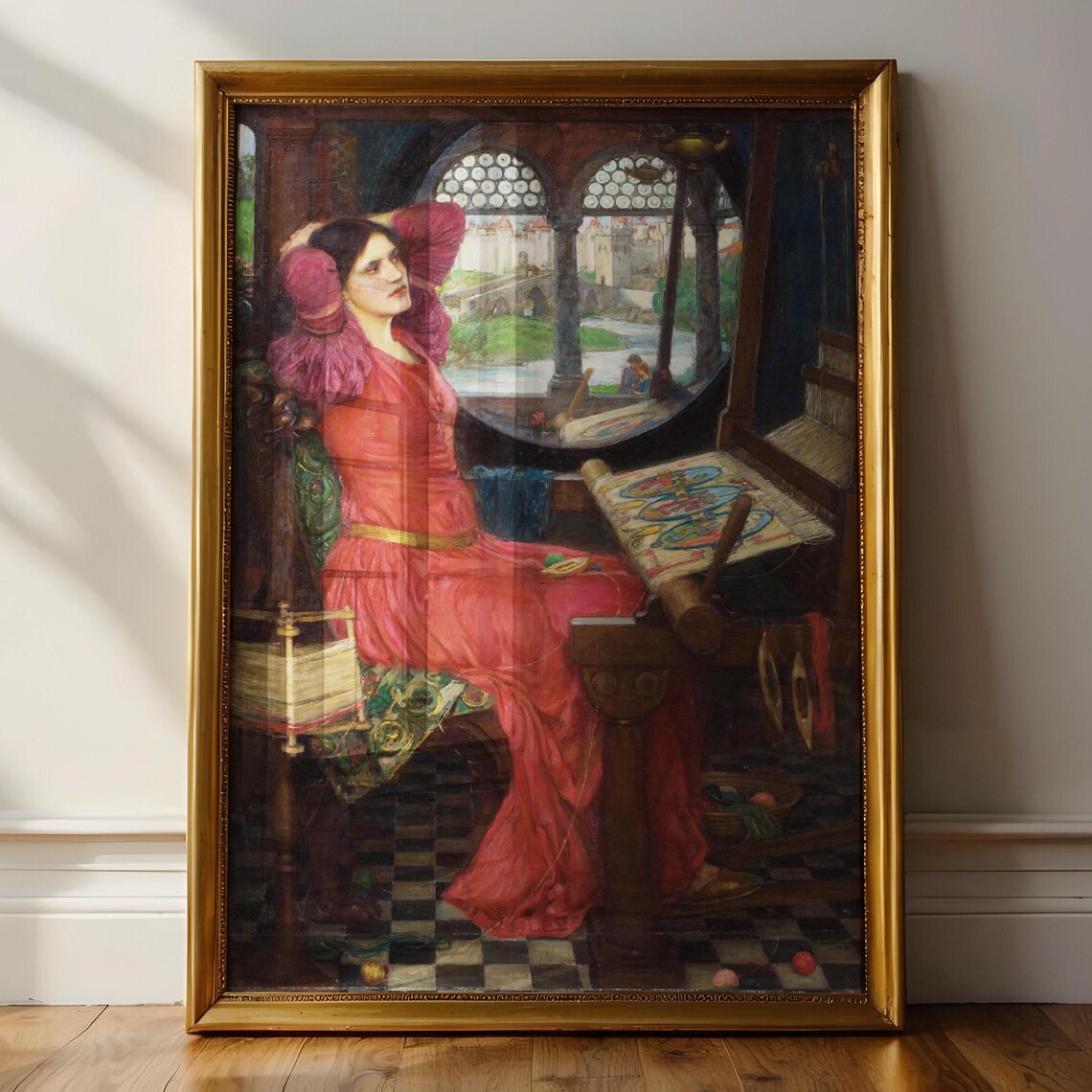 The Lady Of Shalott Painting John William Waterhouse Moody Antique Art Print Victorian Art Print Moody Gothic Prints Half Sick Of Shadows - Image 2