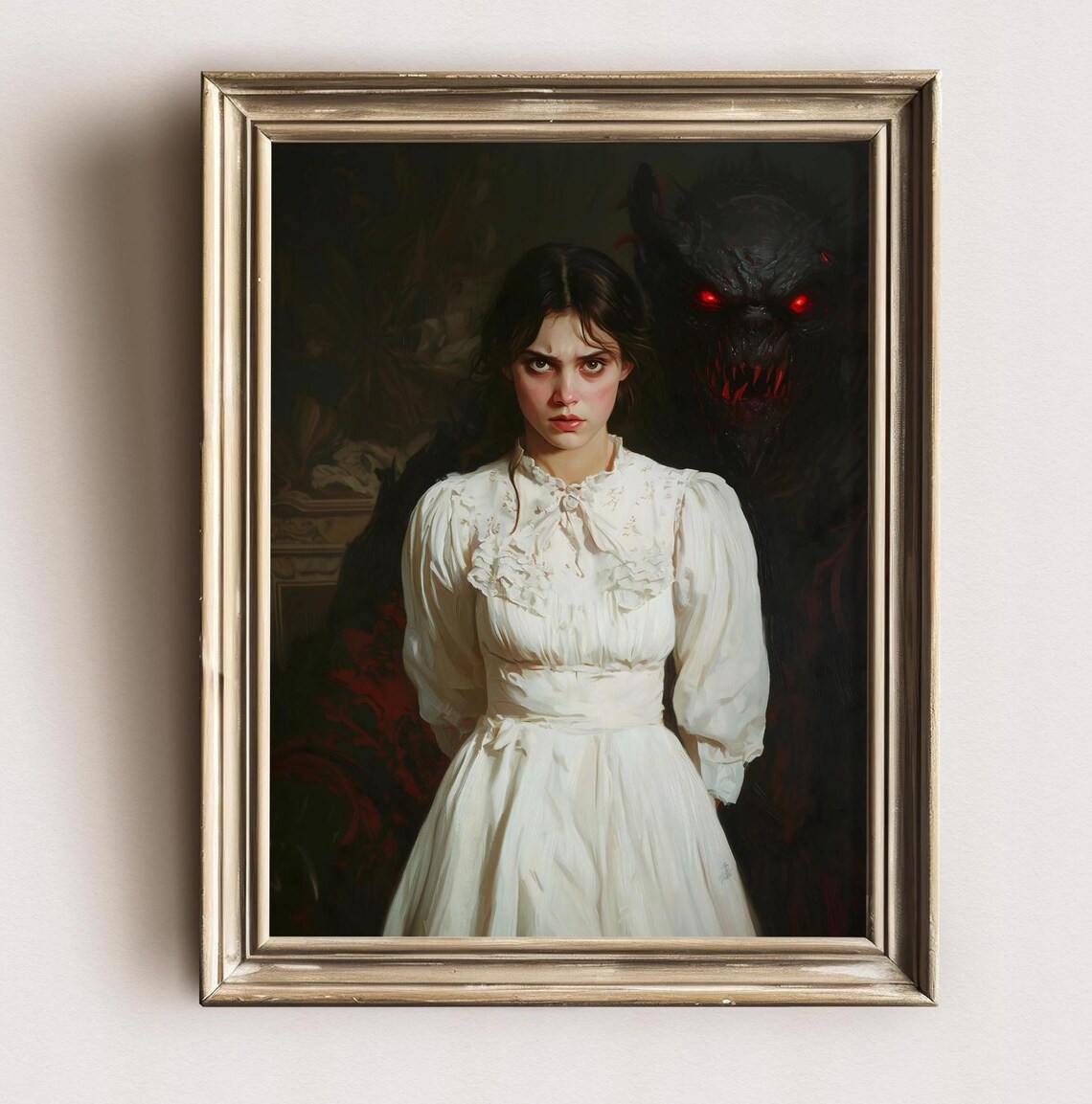 Dark Gothic Demon Woman, Gothic Victorian Art Print - Image 3