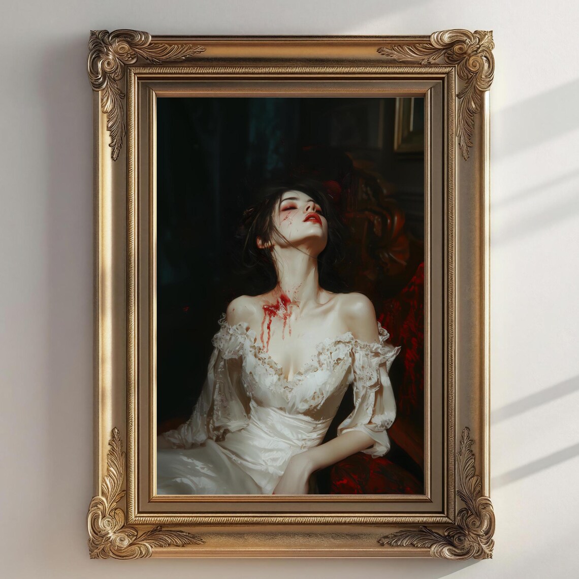 Vampire Gothic Wall Art Print, Dark Academia Victorian