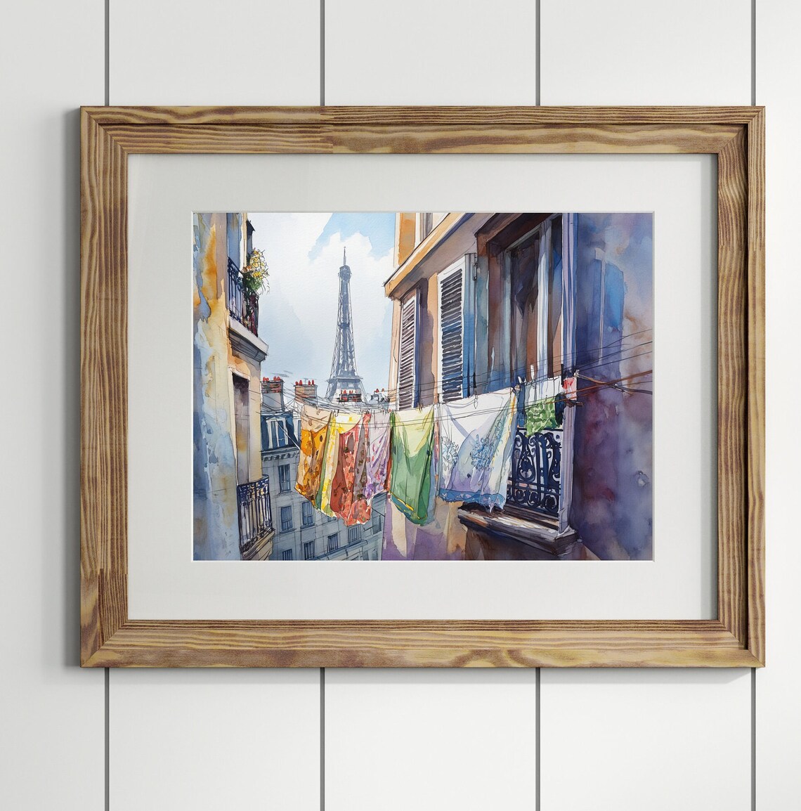 Laundry On A Line In Paris, Vintage France Poster - Image 2