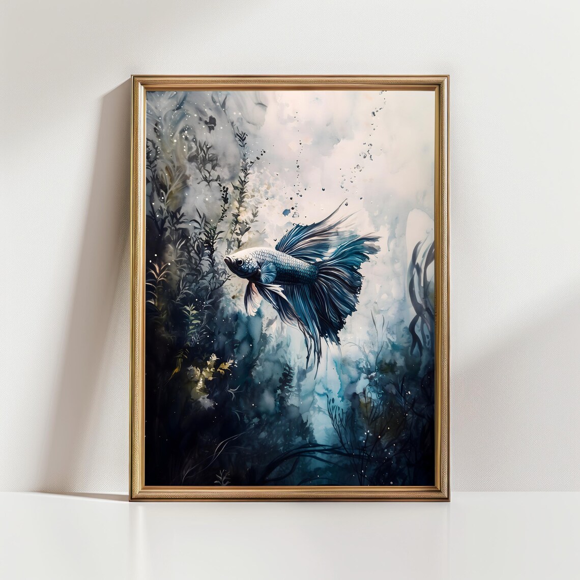 Betta Fish Watercolor Art Print, Aquarium Lover - Image 3