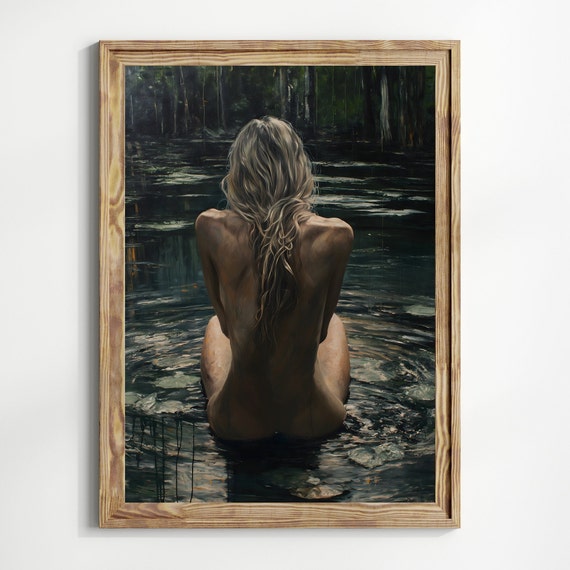 Dark Academia Print The Lake Goth Moody Victorian Wall Art Dark Decor Aesthetic Dark Cottagecore Gothic Prints Into Lake