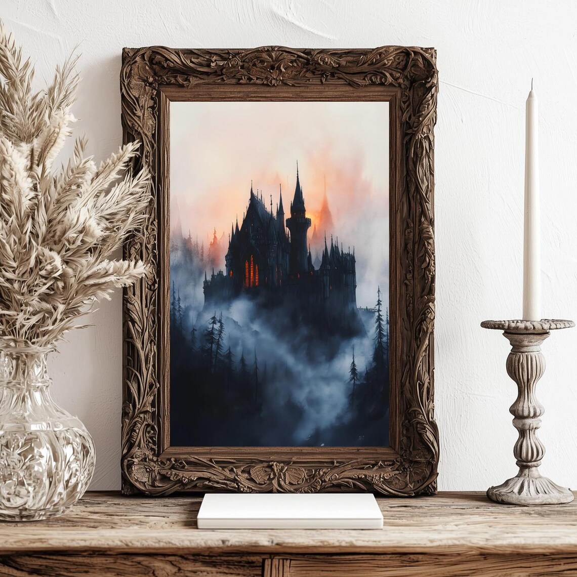 Vampire Castle Art Moody Gothic Decor Victorian Painting Dark Academia Art Draculas Castle Print Gothic Home Decor Gift - Image 2