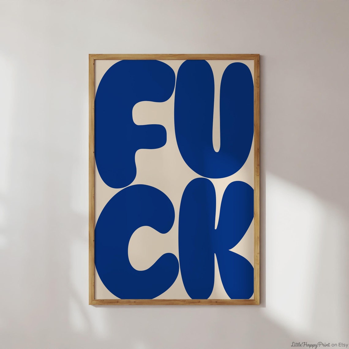 Fuck Navy Bubble Letter Cream Background Bold Edgy Quote Poster