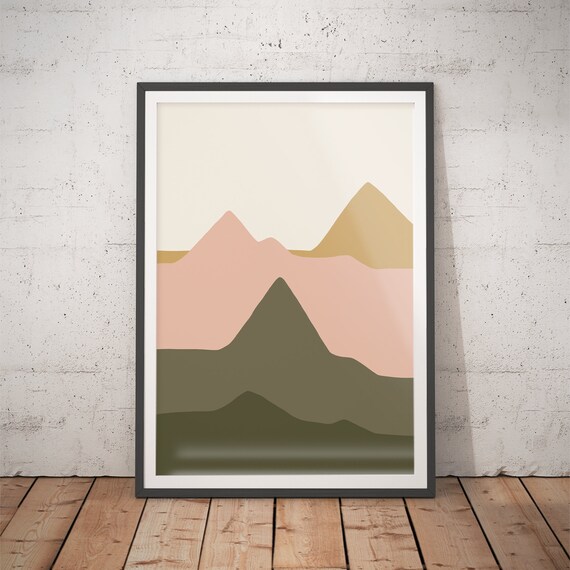 No6 Abstract Landscape Art Print Line Art Mountain Print Hills Modern Wall Art Contemporary Prints Geometric Landscape