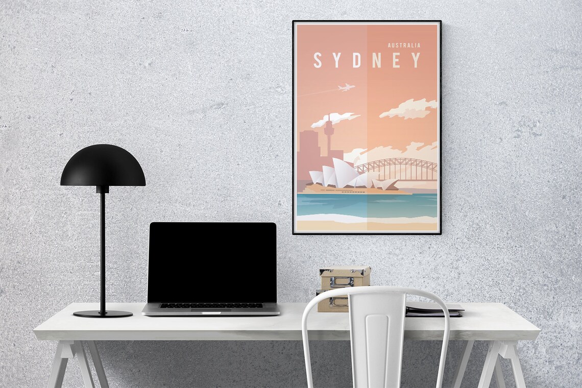 Sydney Vintage Travel Poster, Minimalist Art Print - Image 3